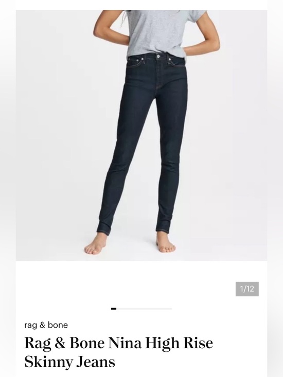 rag & bone Denim - rag & bone High-Rise Skinny Jeans in Dark Indigo